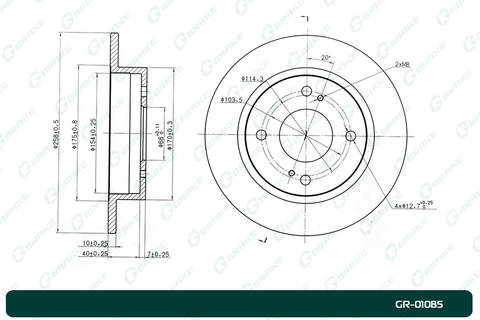 Диск тормозной G-brake  GR-01085