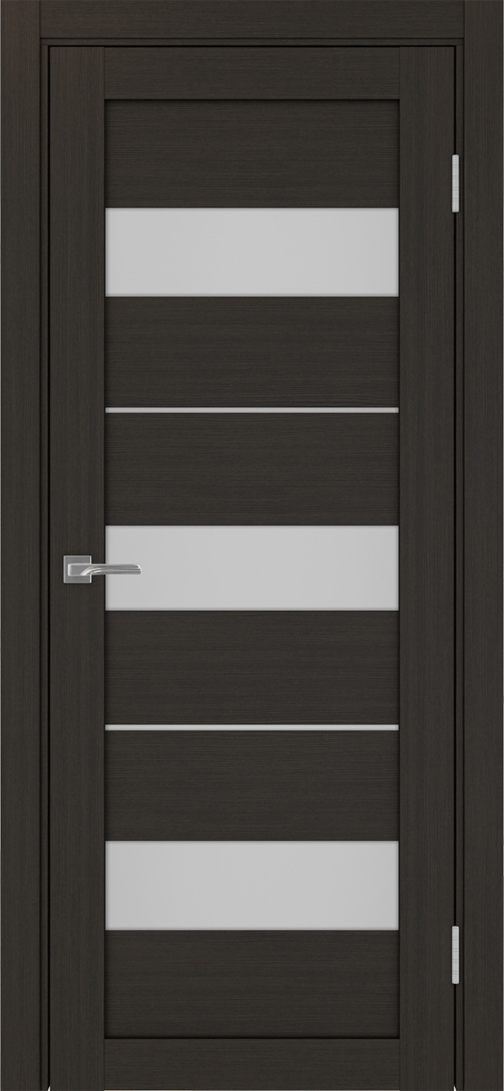 Дверь межкомнатная Оптима Порте Турин 526.122, цвет венге, экошпон, стекло мателюкс