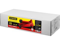 STAYER F-35 RED FORCE, 3.5 т, 145 - 500 мм, подкатной домкрат с быстрым и высоким подъемом для СТО, Professional (43155-3.5)