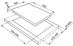 Варочная поверхность газовая Smeg SR764PO - схема
