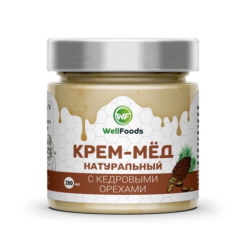 Крем-мед с кедровыми орехами 200 мл | WellFoods