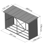 Дровница Greenstorage C 290х105 зеленая