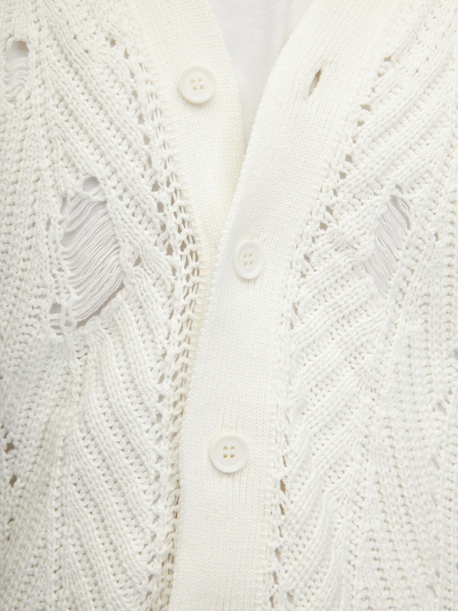 Белый хлопковый кардиган Sublimation с перфорацией