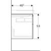 Шкафчик для раковины Geberit Xeno² с полкой, с двумя выдвижными ящиками: B=88см, H=53см, T=46.2см, Серый / Матовое покрытие