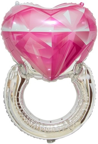 К Фигура, Кольцо с бриллиантом, Розовый, 32