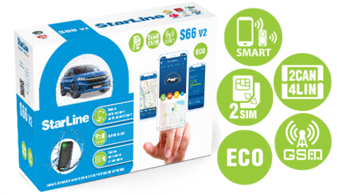 Автосигнализация StarLine S66 v2 BT 2CAN+4LIN 2SIM GSM ECO