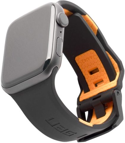 Ремень силиконовый UAG Civilian Strap для Apple Watch 44/42 черно/оранжевый (Black/Orange)