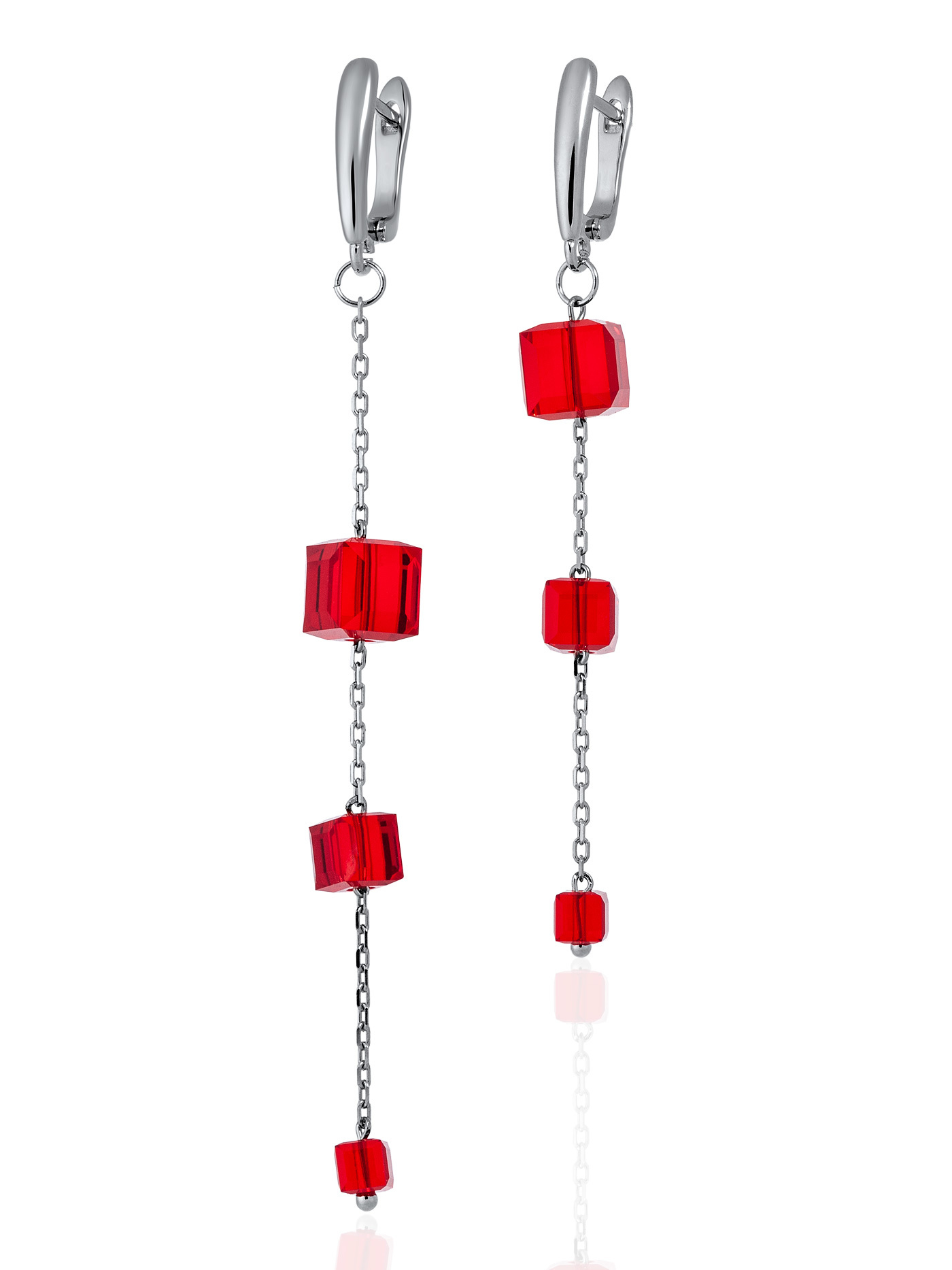 Асимметричные серьги с кристаллами Swarovski