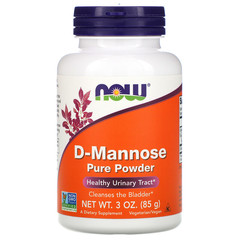 Now Foods, Чистый порошок D-маннозы, 85 г (3 унции)
