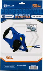 Рулетка геодезическая КОБАЛЬТ 50м x 15мм открытый корпус (фибергласовая лента, ускоренная  (646-904)