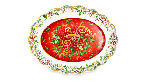 Блюдо 28х22см Lamart Palais Royal Рождественная Омела