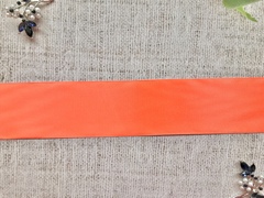 Лента атласная, ш. 5 см, оранжевый неон