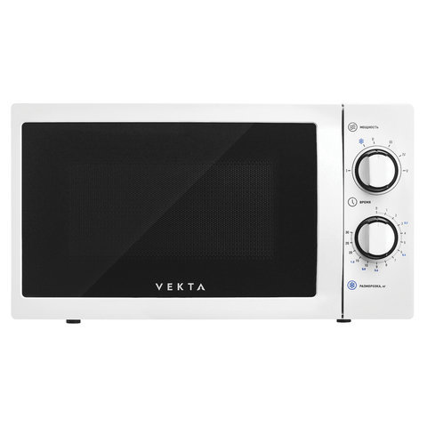 Микроволновая печь VEKTA MS720BHW, объем 20 л, мощность 700 Вт, механическое управение, таймер, белая, MCO00053771