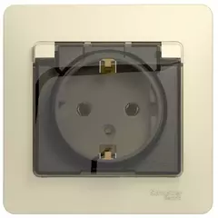 РОЗЕТКА  з/к со шт кр, 16А,IP20, в сб, БЕЖ  GSL000246