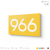 Номер на дверь 966, табличка на дверь для офиса, квартиры, кабинета, аудитории, склада, желтая 120х70 мм, Айдентика Технолоджи