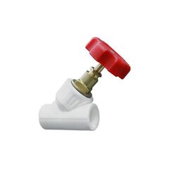 Вентиль прямоточный ПП 45гр. 20 PN 25, муфта-муфта, белый, Valfex