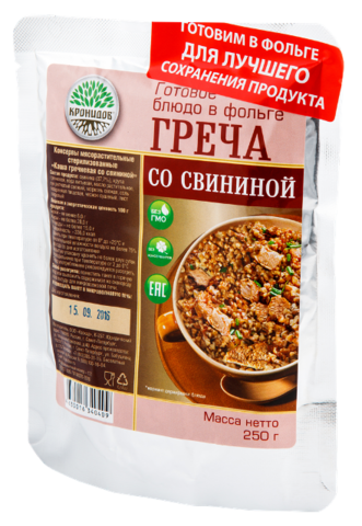 Каша гречневая со свининой 'Кронидов', 250г