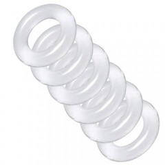 Комплект эрекционных колец для мошонки Master Series Ring Master Custom Ball Stretcher Kit, прозрачные, 6 шт