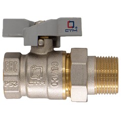 67-0-333 Кран латунный, Стандарт, с накидной гайкой (американка), бабочка, 3/4