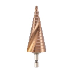 Сверло ступенчатое 4-32мм (Спиральное) HSSE-Co5 14ступ. L103мм хв. 6-гр 1/4