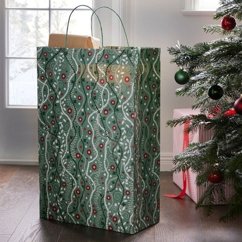 Подарочный пакет Vintertid, 45х70 см, зелёный, бумага