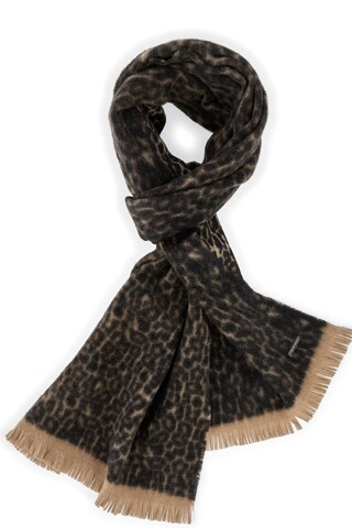Marc Cain Sports Шарф -палантин шерстяной в лео-узор