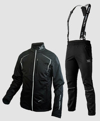 Утеплённый лыжный костюм 905 Victory Code Win Tempo Active Black с лямками мужской