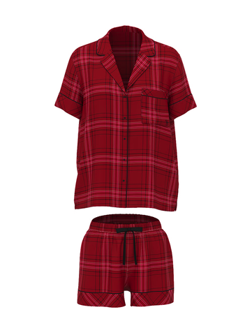 ФЛАНЕЛЕВАЯ ПИЖАМА С ШОРТАМИ