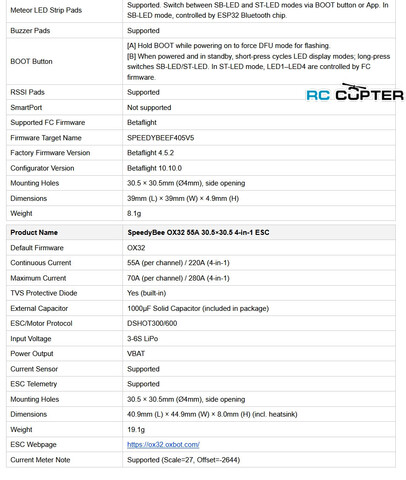 Полётный контроллер SpeedyBee F405 V5 + ESC OX32 55A 30x30 Stack (версия standard)