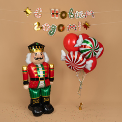 Гирлянда-Флажки, С Новым Годом, (микс дизайнов), Металлик, 1 шт.