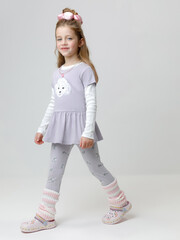 брюки  для девочки  КР 4074/сиреневый 3710 Н090 к647