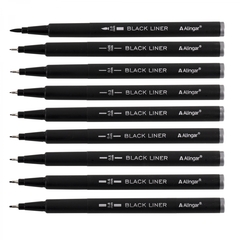 
          Набор линеров Alingar, черные 9 шт., 0,05-2.0 мм, черный цвет. корпус, ПВХ упаковка