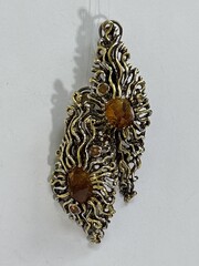 Цитрин-Мадейра (серьги из серебра)