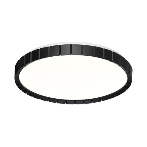 Потолочный светодиодный светильник Sonex ATABI BLACK 7649/DLN SN пластик/белый/черный LED 48Вт 3000/4000/6000К D385 IP43 CCT PALE