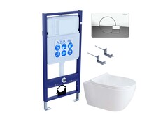 Aquatek SET Aquatek ПОЛАРИС-01-067 4в1 SET Aquatek ПОЛАРИС (рама Aquatek Standard INS-0000012+унитаз ПОЛАРИС AQ0700-01 с тонким сиденьем soft-close+ крепеж KKI-0000002 +панель KDI-0000067) фото