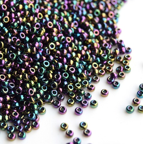 RR-0455D Бисер круглый Миюки 11/0 Металлический тёмно-пестрый ирис /Miyuki round 11/0 Metallic Dark Variegated Iris