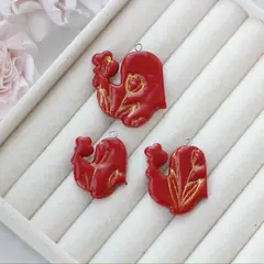 Подвеска Петушок, полимерная глина с оттиском, 28*25 мм, S010