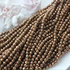 Гематин гематит, граненый шарик, 4 мм, шоколад, 1 нить, ГМ094