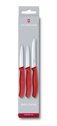 Набор ножей кухонных Victorinox, 3 предмета, красный (6.7111.3)