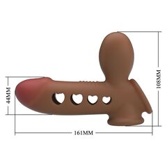 Насадка на пенис с эффектом расширения Tyronn - 16,1 см. - 