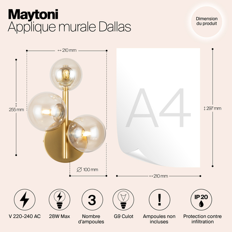 Настенный светильник Maytoni Dallas MOD545WL-03G