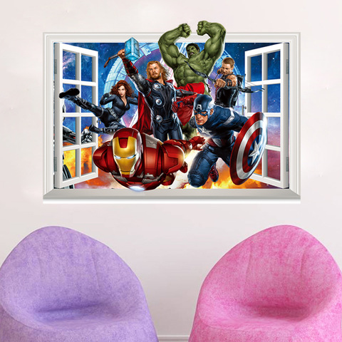 Мстители 3D наклейка Главные герои — Avengers