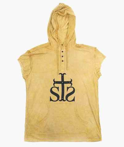 The Saints Sinphony | Футболка с капюшоном без рукавов мужская GOLD HOODED CUT OFF LAYERING TS3142 перед