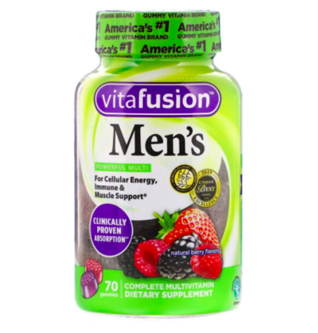 VitaFusion, Мультивитаминный комплекс для мужчин, вкус натуральных ягод, 70 жевательных таблеток