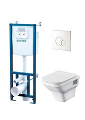 ПЭК ЛАЙН подвесная чаша rimless + инсталляция + сиденье Slim, SoftClose + панель хром арт. 1WH501729