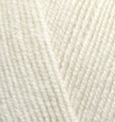 ALIZE "LANAGOLD FINE", 49% Шерсть, 51% Акрил, 100 гр, 390 м, 01 кремовый