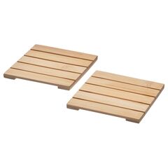 Набор подставок для чашек IKEA STRANDFLOKA (СТРАНДФЛОКА), Бамбук, 9х9 см, 2 шт