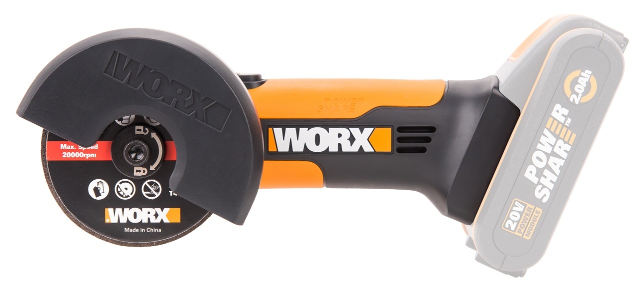 Угловая шлифмашина аккумуляторная WORX WX801.9, 20В, 76 мм,  без АКБ и ЗУ