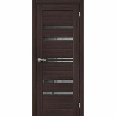 Купить Межкомнатная дверь экошпон Bravo-30 Wenge Melinga зеркало графит