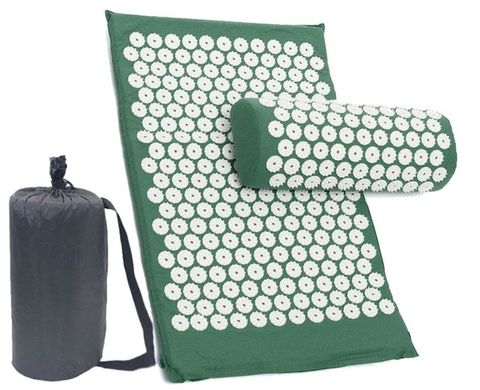 Массажный коврик (аппликатор Кузнецова) + подушка (зелёный)